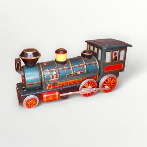 6 - Tin plate model train by 'Modern Toys' of Japan,32cm long. Shipping group (A).