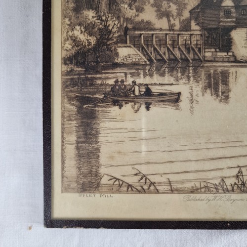 9 - Six Vintage Prints of Pen and Ink Sketches of Oxfordshire - Includes, Iffley Mill by Edward Burrows ... 