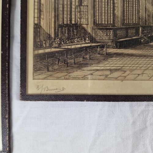 9 - Six Vintage Prints of Pen and Ink Sketches of Oxfordshire - Includes, Iffley Mill by Edward Burrows ... 