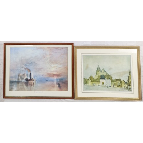 14 - Two Modern Prints - The Fighting Temeraire by Turner and The White Porch by William Russell Flint