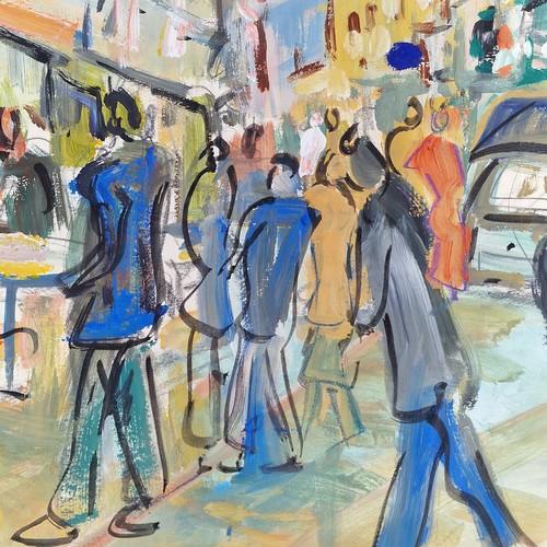 15 - Original Roland DuBuc (1924-1998) Signed French Street Scene 'Le St Jean' Gouache on paper 74 x 59cm