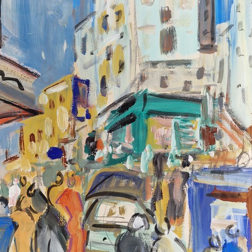 15 - Original Roland DuBuc (1924-1998) Signed French Street Scene 'Le St Jean' Gouache on paper 74 x 59cm