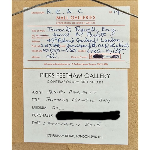 20 - Three Landscape Painting -
James Parfitt Oil on Board 'Towards Pegwell Bay'.
Chelsea Arts Society. S... 