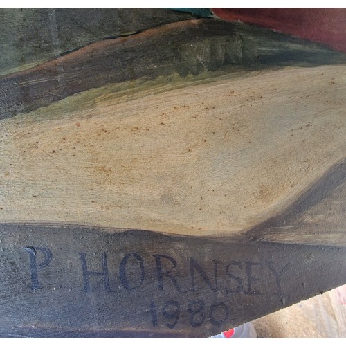 23 - Very Large Renainsance Style Painting - Oil on board of an Italian scene. Signed P Hornsey 1980.
244... 