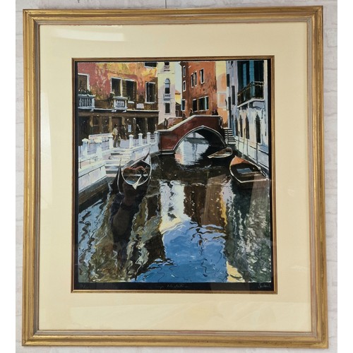 31 - Limited Edition Hand Coloured Lithograph of Campo de la Maddalena in Venice - No.32 of 175. Signed b... 