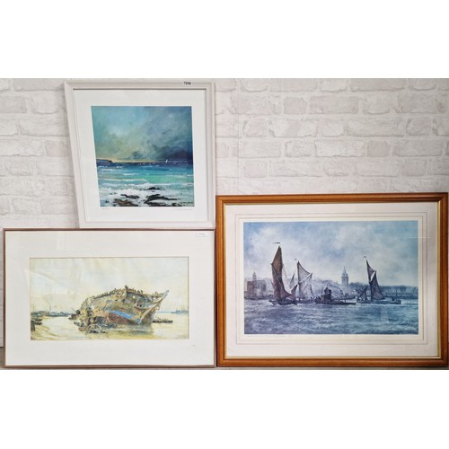 41 - Three ltd edition prints inc Charles W Wyllie, Blackman and Greenslade. Largest 74cm x 56cm

Postage... 