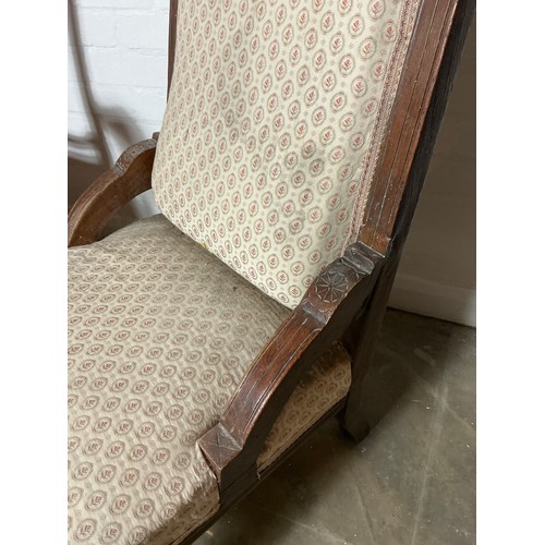 480 - Three Victorian Chairs - A recovered Dining Chair (Loose Joints), a chippendale style carver chair a... 
