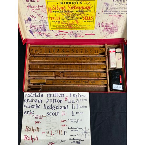 14 - Barrats Silent Salesman - Two colour Price Ticket Printing outfit, 