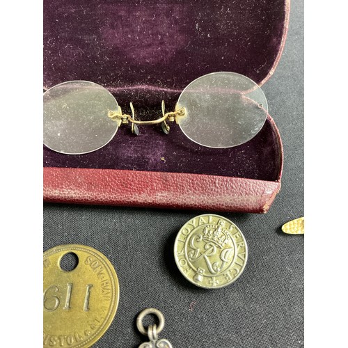 18 - Collection of Football Medals - together with a pocket compass, cased reading glasses and a minors t... 