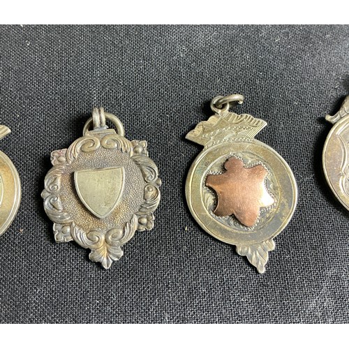 18 - Collection of Football Medals - together with a pocket compass, cased reading glasses and a minors t... 
