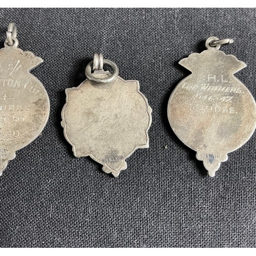 18 - Collection of Football Medals - together with a pocket compass, cased reading glasses and a minors t... 
