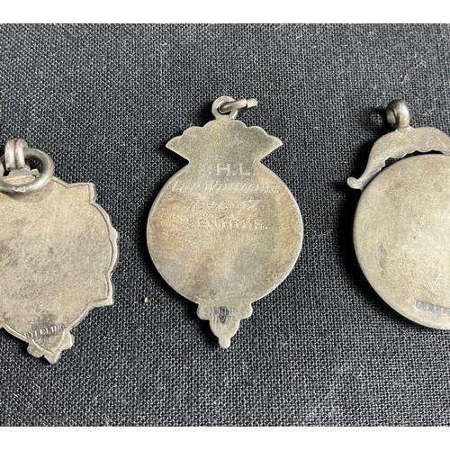 18 - Collection of Football Medals - together with a pocket compass, cased reading glasses and a minors t... 