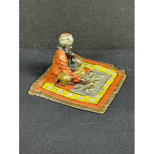 19 - Cold Painted Vienesse style Bronze of an Arab sat on a Rug- Early 20th Century

Postage band A