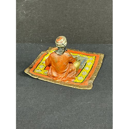 19 - Cold Painted Vienesse style Bronze of an Arab sat on a Rug- Early 20th Century

Postage band A