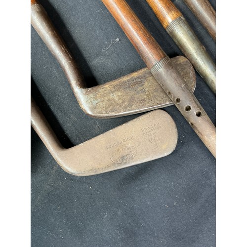 22 - Six Hickory Shaft Golf Clubs - Mixed makes including Marriot. good conditon in canvas bag

Collectio... 