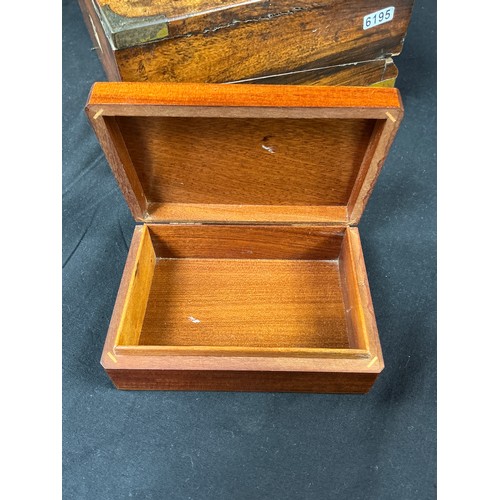 26 - Rosewood Writing Slope and a cigar box - a rosewood and brass bound writing slope, in need of some r... 