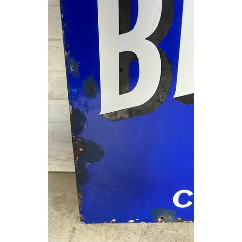 38 - Blue Bell Tobacco Enamel Sign - Period enamel sign on steel. Solid conditon with nice wear, drilled.... 