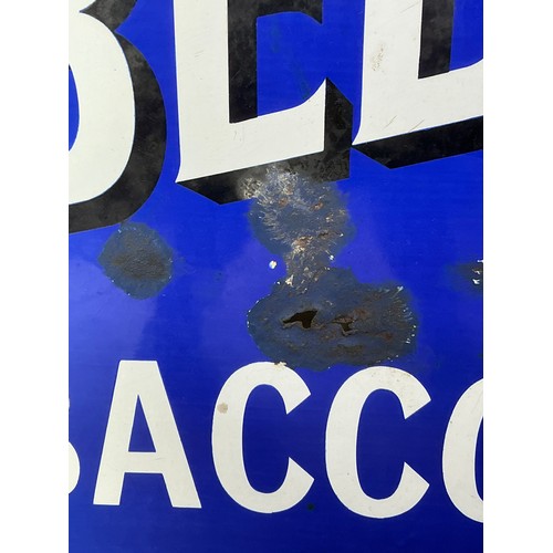 38 - Blue Bell Tobacco Enamel Sign - Period enamel sign on steel. Solid conditon with nice wear, drilled.... 