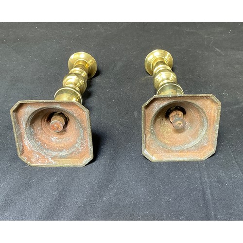 58 - Four Brass Candlesticks - together with toasting forks

Postage band B
