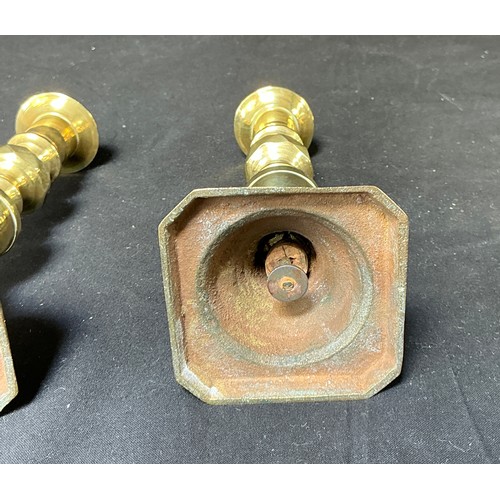 58 - Four Brass Candlesticks - together with toasting forks

Postage band B