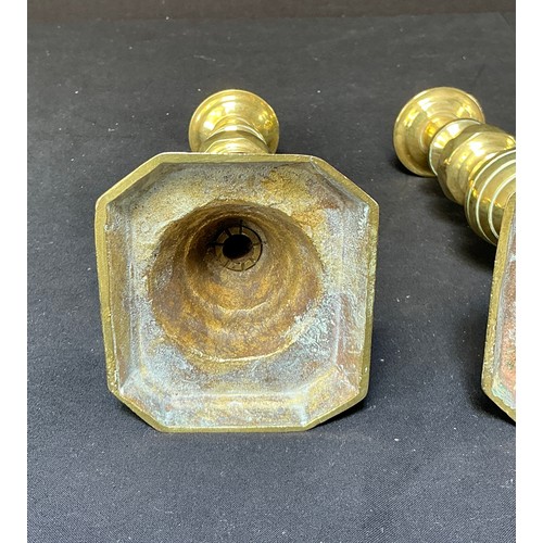 58 - Four Brass Candlesticks - together with toasting forks

Postage band B