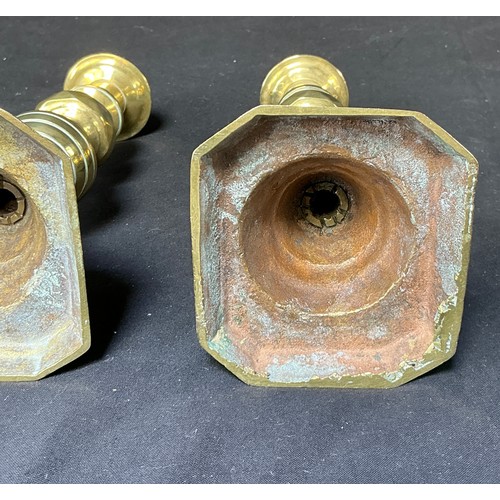 58 - Four Brass Candlesticks - together with toasting forks

Postage band B