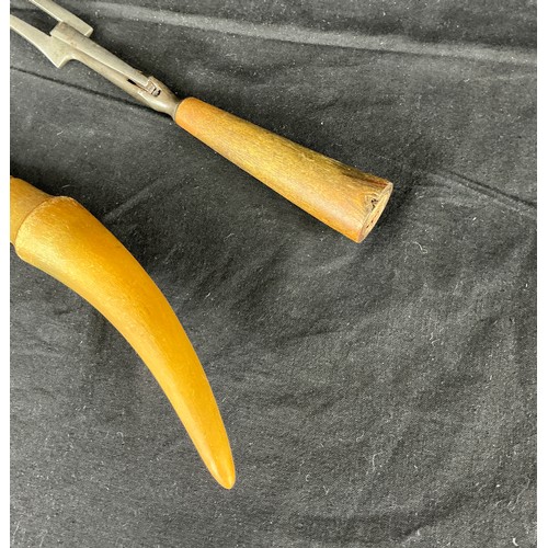 60 - Silver Collared Carving Fork - One silver collared, bone handled fork together with another non coll... 