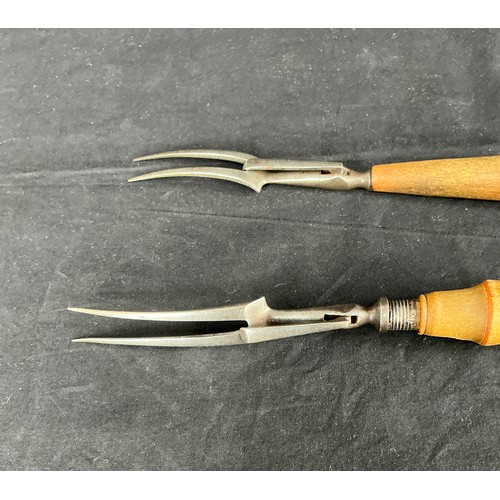 60 - Silver Collared Carving Fork - One silver collared, bone handled fork together with another non coll... 