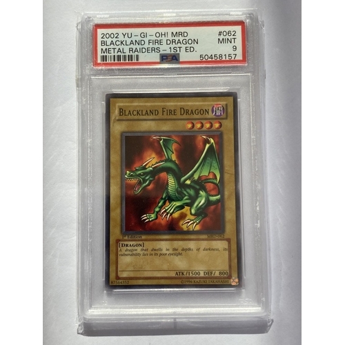 YU-GI-OH BLACKLAND FIRE DRAGON GRADED CD - - A Yugioh Blackland Fire Dragon  1st Edition card. Set -