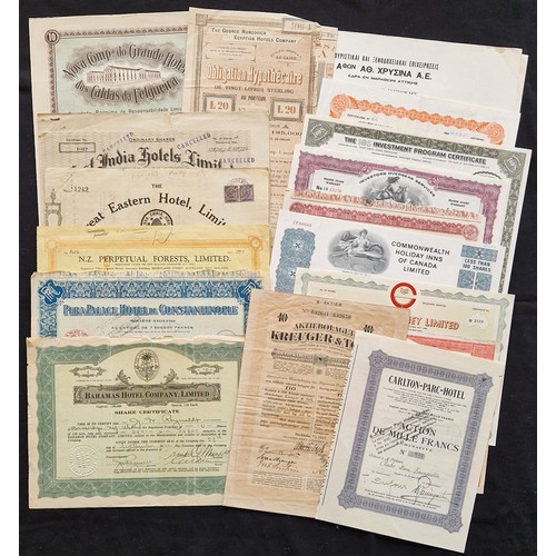 2 - ** European and other hotels: A group of certificates including; Carlton-Parc-Hotel, Geneva 1931; Ba... 