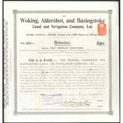 363 - Great Britain: Woking, Aldershot & Basingstoke Canal & Navigation Co. Ltd., a group of 9 x &... 