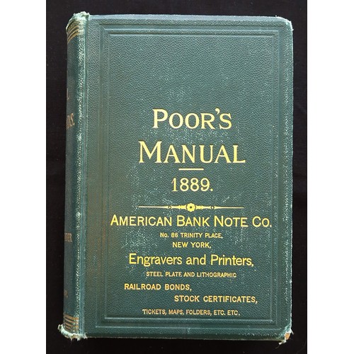 791 - Manual of the Railroads of the United States, 1889, by Henry V. Poor, 130 pages adverts + contents, ... 