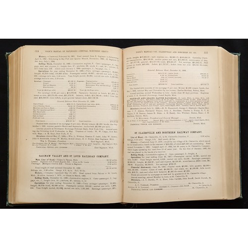 791 - Manual of the Railroads of the United States, 1889, by Henry V. Poor, 130 pages adverts + contents, ... 