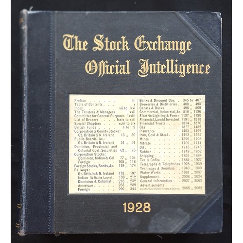 782 - The Stock Exchange Official Intelligence 1928, Vol. XLVI, edited by the Secretary of the Share &... 