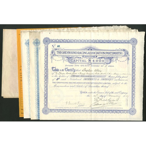 514 - Great Britain: Staines Greyhound Racecourse Limited, pair of certificates, deferred shares, 19[27], ... 