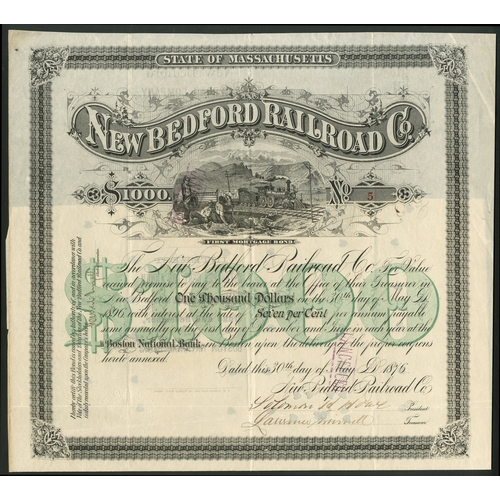 693 - U.S.A.: A collection of 4 railroad certificates comprising; Boston Clinton & Fitchburg Railroad ... 