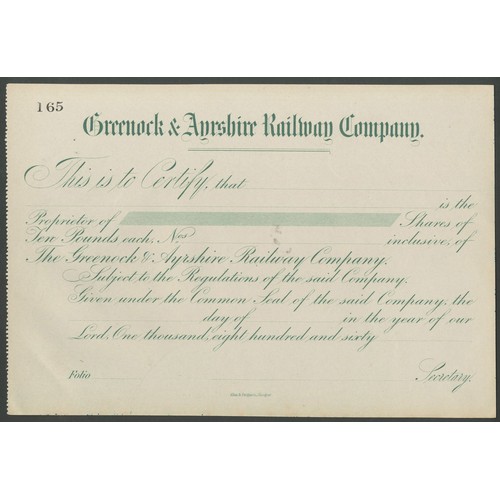 392 - Great Britain: Greenock Railway Guaranteed Company, Consolidated Preference stock certificate for £1... 