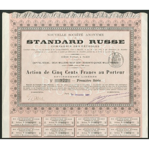 332 - Russia: Nouvelle Société Anonyme du Standard Russe Compagnie des Pétroles, a group of 45 certificate... 