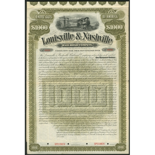 526 - U.S.A.: Louisville & Nashville Railroad Company, a specimen Unified 50-Year 4% Gold Bond, 1890 f... 