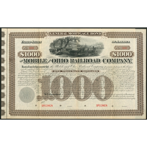 531 - U.S.A.: Mobile and Ohio Railroad Company, General Mortgage Loan, 1888, a specimen $1000 bond from th... 