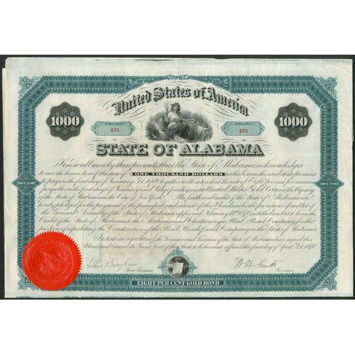 548 - U.S.A.: State of Alabama, 8% Gold Loan, in aid of the Alabama & Chattanooga Rail Road Company, $... 