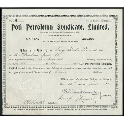 289 - Russia: Poti Petroleum Syndicate Limited, £1 shares, 19[11], #4, black. GVF.... 