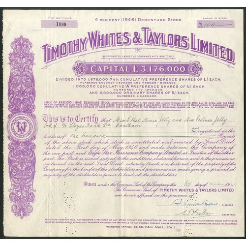 425 - Great Britain: Taylors (Cash Chemists) London Limited, Funding certificate for £[9 18s 9d], 19... 