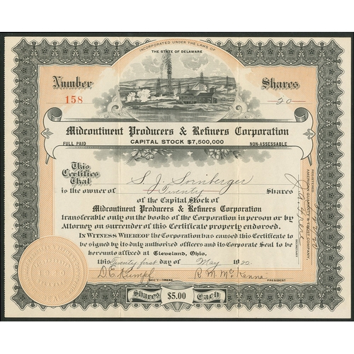 640 - U.S.A.: A Collection of 12 mainly Eastern oil certificates, comprising Milliken Company, 19[17]; App... 