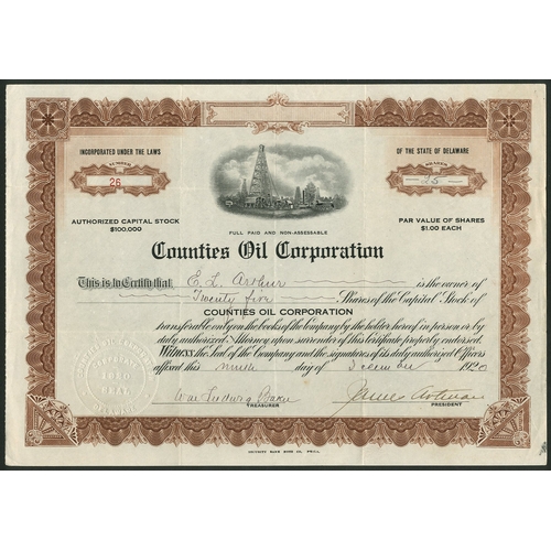 640 - U.S.A.: A Collection of 12 mainly Eastern oil certificates, comprising Milliken Company, 19[17]; App... 