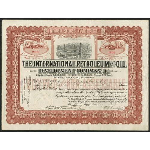 641 - U.S.A.: Western & Mid-Western Oils: A selection of 13 different certificates, comprising Interna... 