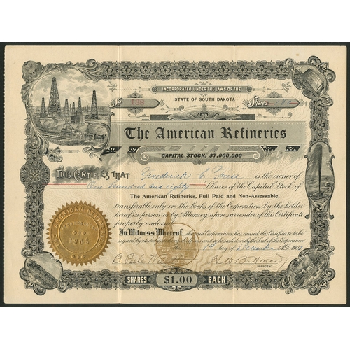 641 - U.S.A.: Western & Mid-Western Oils: A selection of 13 different certificates, comprising Interna... 