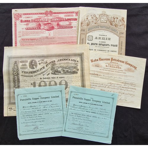 7 - A miscellaneous group of certificates, mostly U.S.A., but includes Chile, Panulcillo Copper Company ... 