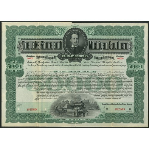 679 - U.S.A.: Lake Shore and Michigan Southern Railway Company, a specimen Registered 3½% Gold Bond for $5... 