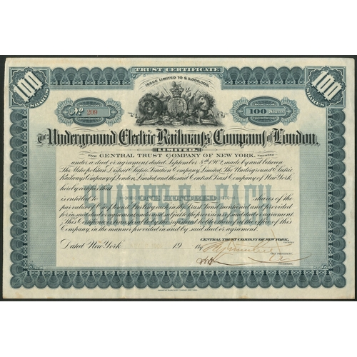 426 - Great Britain: Underground Electric Railways Company of London Ltd., 100 shares of £1, 19[09],... 